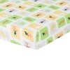 Everyday Kids 2-Pack Llama Llama Fitted Crib Sheets for Baby, 1 Printed Design and 1 Solid Green, Moon, Star, Cloud Shapes Nursery Bedding - 3 of 4
