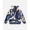 Deux par Deux Boy Hooded Fleece Sweatshirt with Crossbody Bag Blue Camouflage - 3 of 4