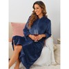 cheibear Women's Flannel Fluffy Plush Long Zip Front Bathrobe with Pockets - 3 of 4