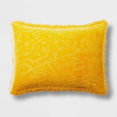 Standard Alligator Chenille Fringe Sham Saffron - Opalhouse™