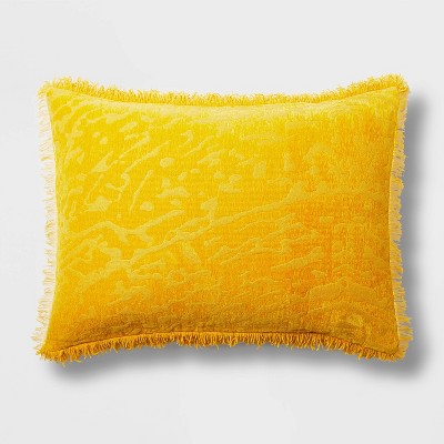 Standard Alligator Chenille Fringe Sham Saffron - Opalhouse™