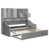 Whisen Twin Size Upholstered Daybed with LED Armrest Lights, Storage Shelves & Cabinets, Pull-Out Lift-Up Twin Trundle - 4 of 4