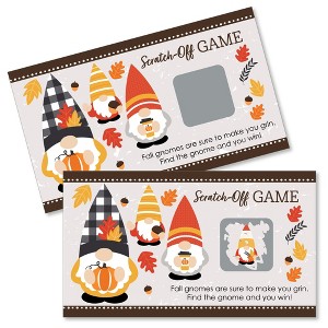 Big Dot of Happiness Fall Gnomes - Autumn Harvest Party Game Scratch Off Cards - 22 Count - 1 of 4