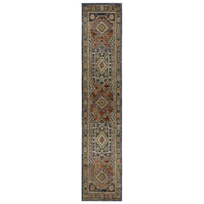 Oriental Weavers Andorra 2442A Blue/ Multi Indoor Area Rug - 2'6" x 12'