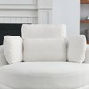 Fabric Round Swivel Chair with Moon Ottoman and 4 Pillows - 2 of 4