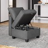 Coucheta 26x26x17 Storage Ottoman Collection - Modular Sectional Foot Rest Stool with Storage, Seat Cube for Living Room, Grey & Black - 2 of 4