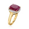 Ross-Simons 6.30 Carat Ruby and .16 ct. t.w. Diamond Ring in 14kt Yellow Gold - 3 of 4