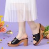 Perphy Women's Open Toe Chain Decor Platform Block Heel Slides Sandals - 4 of 4