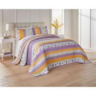 BrylaneHome Claudine Floral Printed Bedspread