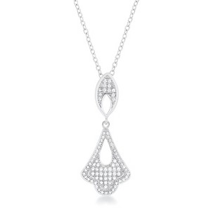 Slickblue Classic Tear Drop Pendant for Women, Rhodium Plated, 18” Chain, 0.66 Ct. Cubic Zirconia, Contemporary Jewelry - 1 of 4
