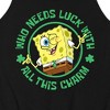 Men's - SpongeBob Squarepants - Who Needs Luck With This Charm Graphic Tank Top - 2 of 4