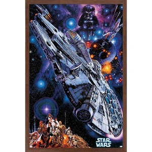 Trends International Star Wars: Global Art - Millennium Falcon Framed Wall Poster Prints - 1 of 4