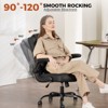 COMHOMA  Leather Office Chair, Big and Tall Office Chair 300LBS Wide Seat, High Back Executive Leather Chair Adjustable Task Chair Lumbar Back - 2 of 4