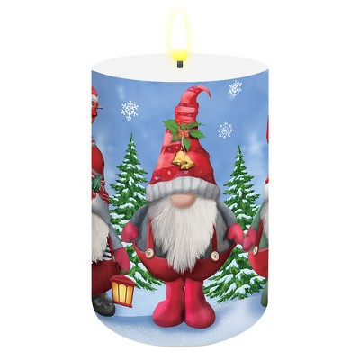 Briarwood Lane Winter Flameless Candle 6x3 Winter Gnomes Flameless Candle with Timer for Winter