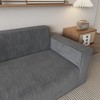 Grungis Convertible Sleeper Sofa Bed with Cylindrical Pillow,Corduroy Folding Mattress Couch with Fixed-Shape Frame,Floor Sofa for Living Room - 3 of 4