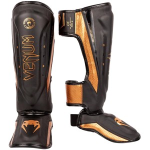 Venum Elite Evo Protective Shin Instep Guards - Black/Bronze - 1 of 2