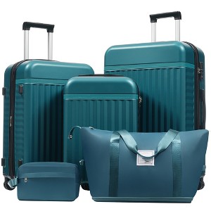 Merax 5-Piece Expandable Hardside Luggage Set with Duffel & Toiletry Bag - 1 of 4