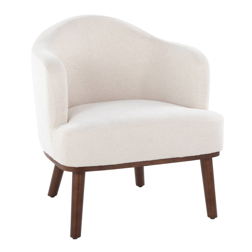 Photos - Sofa Ahoy Accent Chair Walnut/Cream - LumiSource