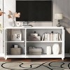 Modern MDF TV Stand for 55 Inch TV,Storage TV Stand with Adjustable Shelves,TV Stand with Wood Legs and Doors for Living Room-Coolbibila - 2 of 4