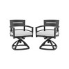 Set of 2 Swivel Rocker Patio Chairs with Cushions and Curved Back, All-Weather Outdoor Aluminum Chairs for Porch, Deck, or Backyard–The Pop Home - 3 of 4