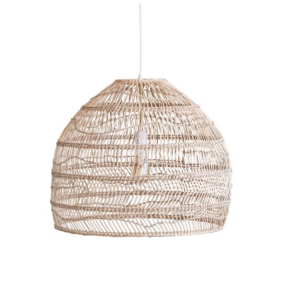 Metal Wicker Pendant Light Beige - 3R Studios