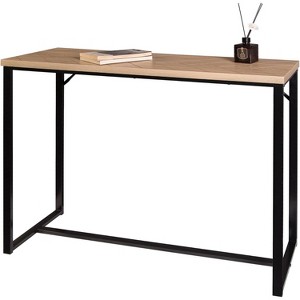 Grungis Narrow Console Table with Natural Wood Top,Modern Entryway Table with Black Metal Legs,Console Table for Living Room - 1 of 4