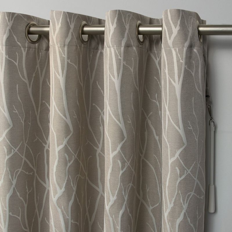 Forest Hill Patio Woven Blackout Grommet Top Single Curtain Panel - Exclusive Home, 4 of 9