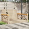 vidaXL Swing Bench Beige 24.8"x24.4"x15.7" Poly Rattan - 2 of 4