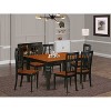 HomeStock 7-Piece Black and Cherry Finish Solid Wood Top Dining Table with 6 Chairs - 2 of 4