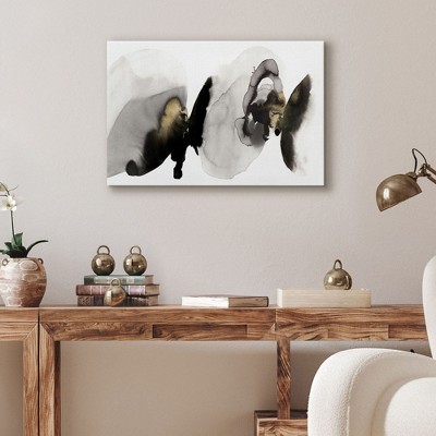 Americanflat Canvas Wall Art in Black, Grey and Gold Ink Style - Gallery Wrap - Abstract Wall Art