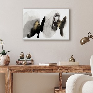 Americanflat Canvas Wall Art in Black, Grey and Gold Ink Style - Gallery Wrap - Abstract Wall Art - 1 of 4