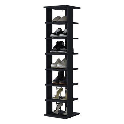 SEVOBAL Shoe Racks Hassle Free Assembly Organized Storage with Open Shelves for Neat Storage in Living Spaces, Wenge, 27.94"*11.7"*48.7"
