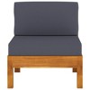 vidaXL Middle Sofa with Dark Gray Cushions Solid Acacia Wood - 2 of 4