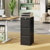 GustoWave 40.5'' 3-Drawer Metal File Cabinet with Lock, Heavy Duty Filing Cabinet for Documents – Vertical Storage Organizer, Black - 4 of 4
