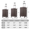 Lyngins Hardside 20/24/28 Inch 3PCs Carry on Luggage Sets with Spinner Wheels,TSA Lock,Retractable Handle,Suitcases Sets for Family Trips,Travel - 3 of 4