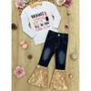 Brains And Beauty Sequin Bell Bottom Jean Set