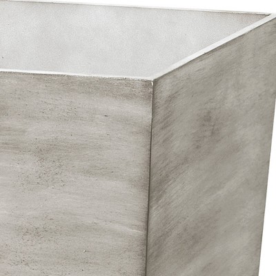 Distressed Gray Wood Angled Wastebasket