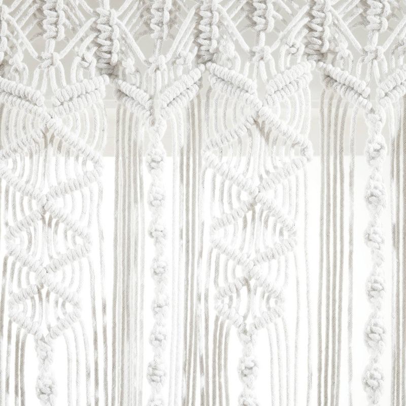 50&#34;x20&#34; Boho Macrame Textured Cotton Window Valance White - Lush D&#233;cor, 5 of 7