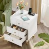 NicBex 15.74 Inch Nightstand with 3 Drawers,Modern End Table with Gold Handles and Acrylic Metal Legs for Bedroom,Living Room,White - 4 of 4