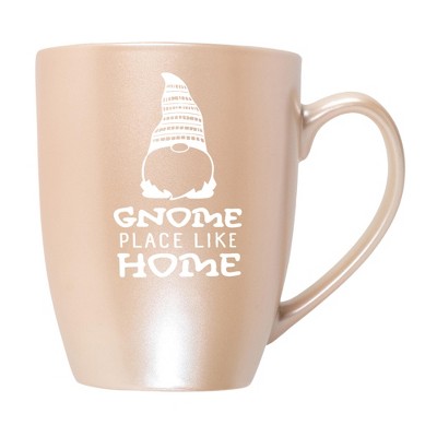 Elanze Designs Cute Witty Coffee Cup Mug 10 Ounce Ceramic With Shimmery Metallic Finish Gnome Place Like Home Precious Pearl