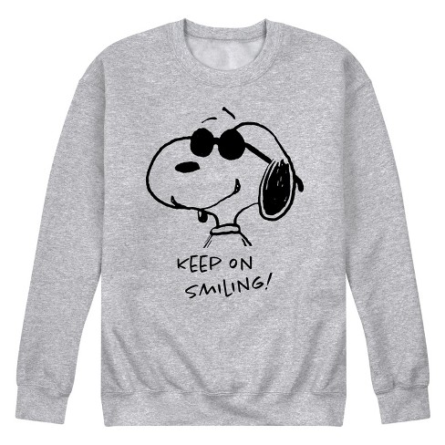 Men's - Peanuts - Joe Cool Keep On Smiling Graphic Fleece Sweatshirt - image 1 of 4