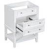 Gulches 24" Bathroom Vanity Base Only, White, Solid Wood Frame, Storage Cabinet with Drawer and Open Shelf - 2 of 4