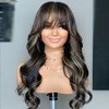 Jessie's Wig 18 Inch Body Wave Wig With Bangs 7x5 Pre Cut Lace Highlight Honey Color 1 Pc/Pack - 4 of 4