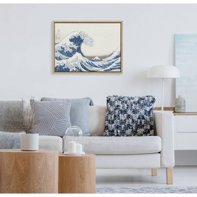 Katsushika Hokusai The Great Wave 18" x 24" Natural Canvas Print
