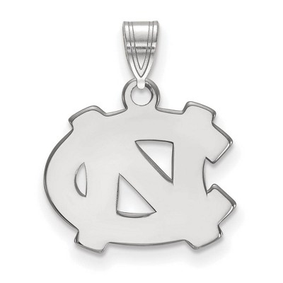 Black Bow Jewelry 10k White Gold North Carolina Tar Heels NCAA Small Pendant