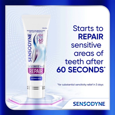 Sensodyne Clinical Repair Whiten & Shine Toothpaste - 3.4oz/3pk