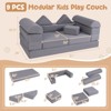 Infans Kids Modular Play Couch Play Set w/ Suede Fabric Cover High-Density Foam - 2 of 4
