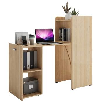 Costway Computer Desk Extendable Pc Laptop Writing Study Console Table ...