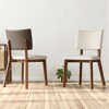 Set of 2 Mid-Century Modern Solid Wood Dining Chairs, PU Leather Upholstered Seat, Comfortable Kitchen & Dining Room Chairs for Home or Office - 2 of 4