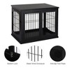Vynxaria Dog Crate Furniture ¨C 2-in-1 End Table with Double Lockable Doors, Decorative Indoor Puppy Kennel - 2 of 4